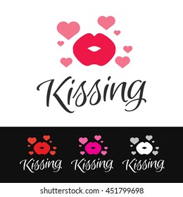 Logo of stylized lips with hearts. This logo is suitable for many purpose as valentine designs, sexshop and erotic store, sexy club parties and more.