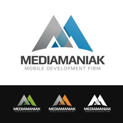Logo Of A Stylized M Letter Or Mountains. This Logo Is Suitable For Many Purpose As : Multimedia Firm, Marketing Group, Media Company, Mountains Logo And More.