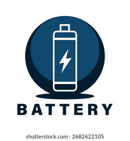 Um logotipo com uma bateria estilizada e moderna com um ícone de raio