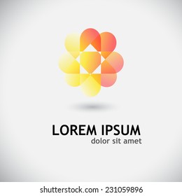 logo stylized rainbow flower symbol. Vector 