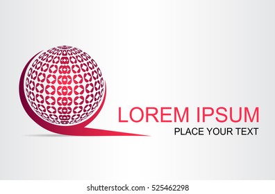 Logo of a stylized sphere with abstract shapes. This logo is suitable for global company, world technologies and media and publicity agencies 