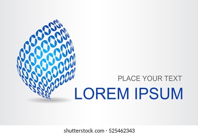 Logo of a stylized sphere with abstract shapes. This logo is suitable for global company, world technologies and media and publicity agencies 
