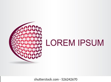 Logo of a stylized sphere with abstract shapes. This logo is suitable for global company, world technologies and media and publicity agencies 