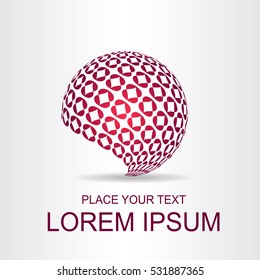 Logo of a stylized sphere with abstract shapes. This logo is suitable for global company, world technologies and media and publicity agencies 