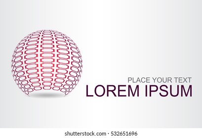 Logo of a stylized sphere with abstract shapes. This logo is suitable for global company, world technologies and media and publicity agencies 