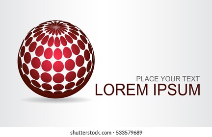 Logo of a stylized sphere with abstract shapes. This logo is suitable for global company, world technologies and media and publicity agencies 