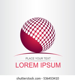 Logo of a stylized sphere with abstract shapes. This logo is suitable for global company, world technologies and media and publicity agencies 