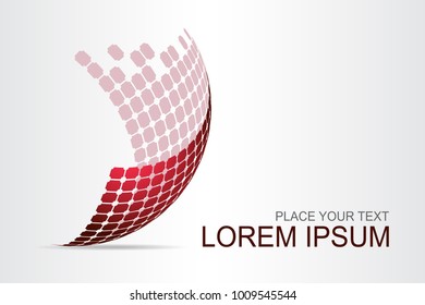 Logo stylized spherical surface with abstract shapes. This logo is suitable for global company, world technologies, media and publicity agencies 