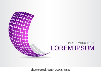Logo stylized spherical surface with abstract shapes. This logo is suitable for global company, world technologies, media and publicity agencies 