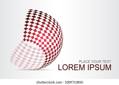 Logo stylized spherical surface with abstract shapes. This logo is suitable for global company, world technologies, media and publicity agencies 