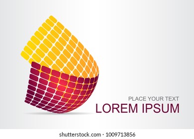 Logo stylized spherical surface with abstract shapes. This logo is suitable for global company, world technologies, media and publicity agencies 