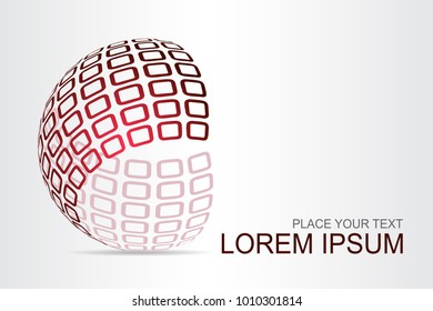 Logo stylized spherical surface with abstract shapes. This logo is suitable for global company, world technologies, media and publicity agencies 