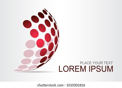 Logo stylized spherical surface with abstract shapes. This logo is suitable for global company, world technologies, media and publicity agencies 