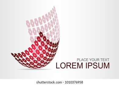 Logo stylized spherical surface with abstract shapes. This logo is suitable for global company, world technologies, media and publicity agencies 