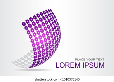 Logo stylized spherical surface with abstract shapes. This logo is suitable for global company, world technologies, media and publicity agencies 