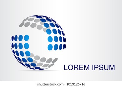 Logo Stylized Spherical Surface Abstract Shapes Stock Vector (Royalty ...