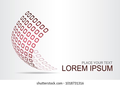 Logo stylized spherical surface with abstract shapes. This logo is suitable for global company, world technologies, media and publicity agencies 