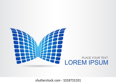 Logo stylized spherical surface with abstract shapes. This logo is suitable for global company, world technologies, media and publicity agencies 