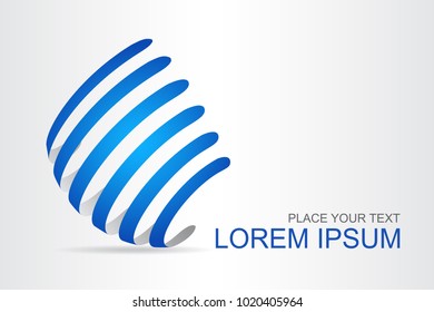Logo stylized spherical surface with abstract shapes. This logo is suitable for global company, world technologies, media and publicity agencies 