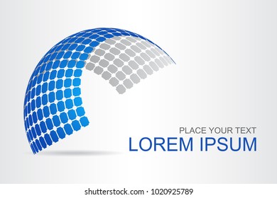 Logo stylized spherical surface with abstract shapes. This logo is suitable for global company, world technologies, media and publicity agencies 