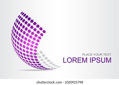 Logo stylized spherical surface with abstract shapes. This logo is suitable for global company, world technologies, media and publicity agencies 