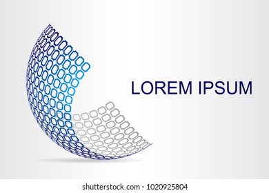 Logo stylized spherical surface with abstract shapes. This logo is suitable for global company, world technologies, media and publicity agencies 