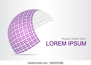 Logo stylized spherical surface with abstract shapes. This logo is suitable for global company, world technologies, media and publicity agencies 