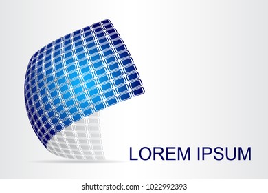 Logo stylized spherical surface with abstract shapes. This logo is suitable for global company, world technologies, media and publicity agencies 