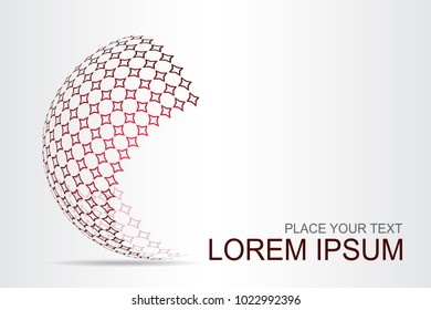 Logo stylized spherical surface with abstract shapes. This logo is suitable for global company, world technologies, media and publicity agencies 