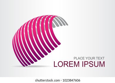 Logo stylized spherical surface with abstract shapes. This logo is suitable for global company, world technologies, media and publicity agencies 
