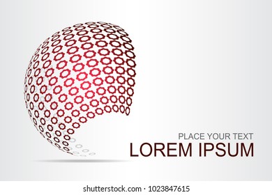 Logo stylized spherical surface with abstract shapes. This logo is suitable for global company, world technologies, media and publicity agencies 