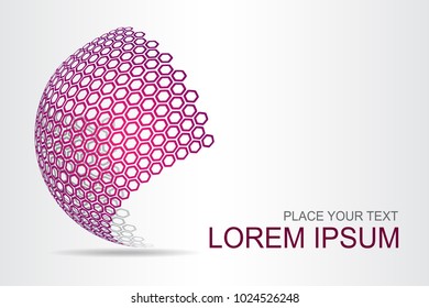 Logo stylized spherical surface with abstract shapes. This logo is suitable for global company, world technologies, media and publicity agencies