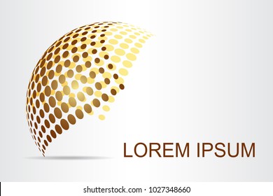 Logo stylized spherical surface with abstract shapes. This logo is suitable for global company, world technologies, media and publicity agencies 
