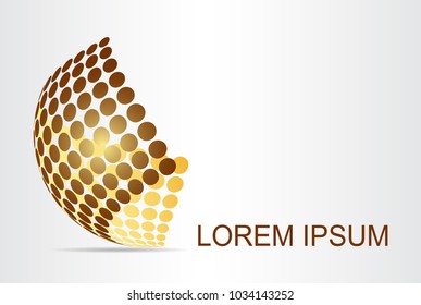 Logo stylized spherical surface with abstract shapes. This logo is suitable for global company, world technologies, media and publicity agencies 