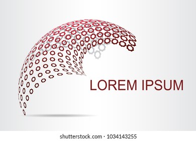 Logo stylized spherical surface with abstract shapes. This logo is suitable for global company, world technologies, media and publicity agencies 