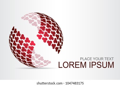 Logo stylized spherical surface with abstract shapes. This logo is suitable for global company, world technologies, media and publicity agencies 