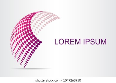 Logo stylized spherical surface with abstract shapes. This logo is suitable for global company, world technologies, media and publicity agencies 