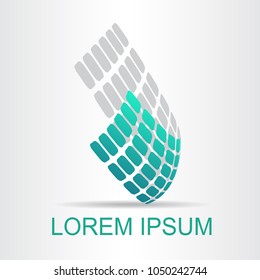 Logo stylized spherical surface with abstract shapes. This logo is suitable for global company, world technologies, media and publicity agencies 