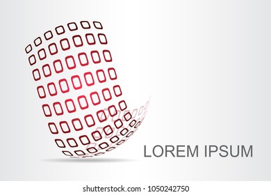 Logo stylized spherical surface with abstract shapes. This logo is suitable for global company, world technologies, media and publicity agencies 