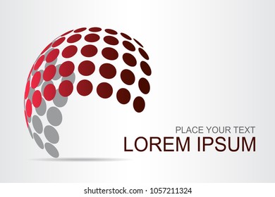 Logo stylized spherical surface with abstract shapes. This logo is suitable for global company, world technologies, media and publicity agencies 