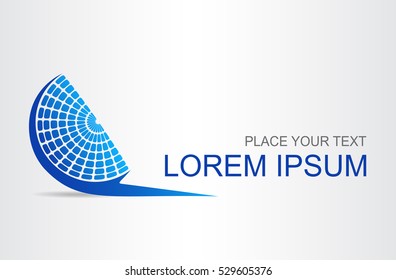 Logo stylized spherical surface with abstract shapes . This logo is suitable for global company, world technologies and media and publicity agencies 
