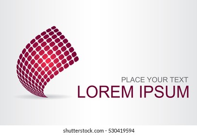 Logo stylized spherical surface with abstract shapes. This logo is suitable for global company, world technologies and media and publicity agencies 
