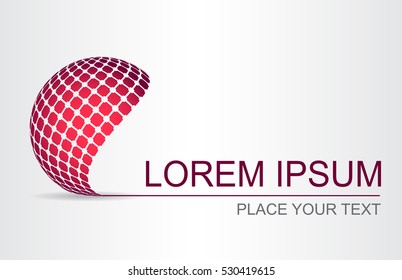 Logo stylized spherical surface with abstract shapes. This logo is suitable for global company, world technologies and media and publicity agencies 