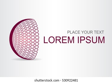 Logo stylized spherical surface with abstract shapes. This logo is suitable for global company, world technologies and media and publicity agencies 