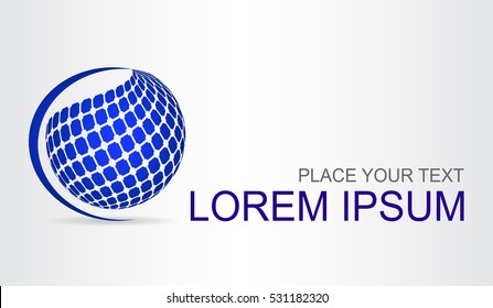 Logo stylized spherical surface with abstract shapes. This logo is suitable for global company, world technologies and media and publicity agencies 