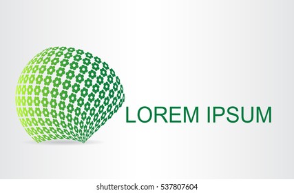 Logo stylized spherical surface with abstract shapes. This logo is suitable for global company, world technologies and media and publicity agencies 