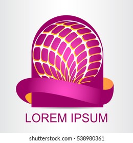 Logo stylized spherical surface with abstract shapes. This logo is suitable for global company, world technologies and media and publicity agencies 