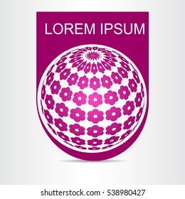 Logo stylized spherical surface with abstract shapes. This logo is suitable for global company, world technologies and media and publicity agencies 