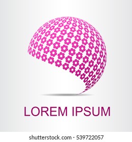 Logo stylized spherical surface with abstract shapes. This logo is suitable for global company, world technologies and media and publicity agencies 
