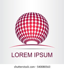 Logo stylized spherical surface with abstract shapes. This logo is suitable for global company, world technologies and media and publicity agencies 